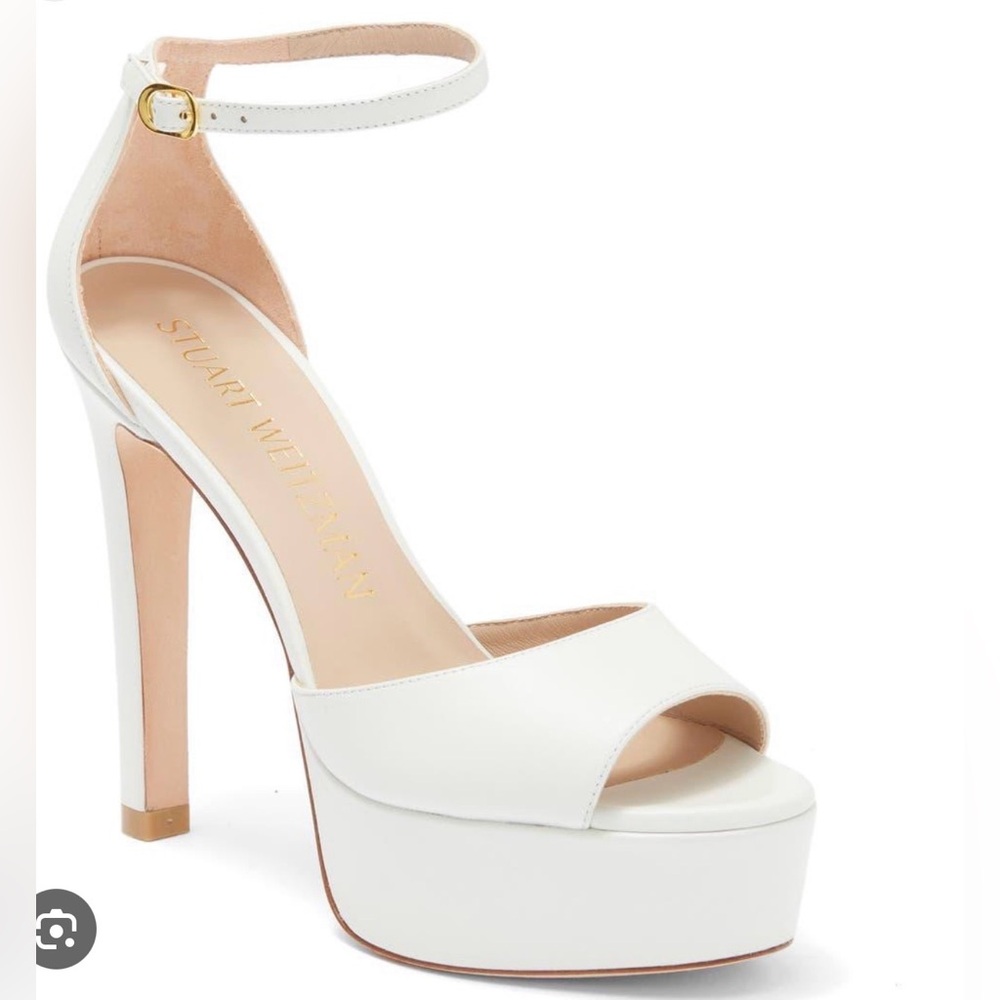 Stuart Weitzman White Platform Heels